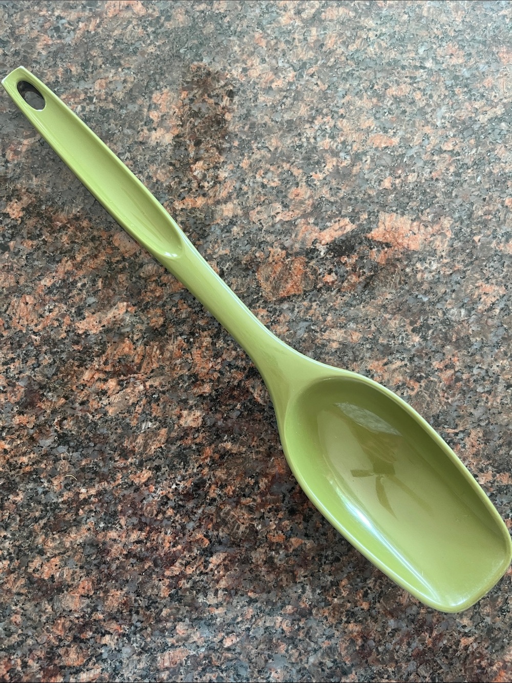 Vtg FOLEY Nylon 11” Serving Spoon AVOCADO GREEN Retro Kitchen Utensil 70s MCM
